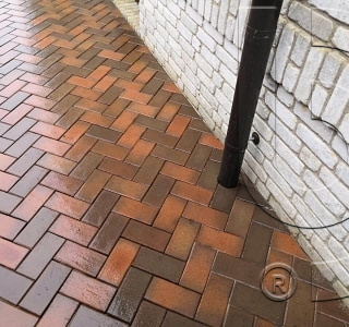 Тротуарная плитка / брусчатка Клинкерная ЛСР (RAUF Design) темно-красный флэшинг "Глазго" 200*100*50 мм