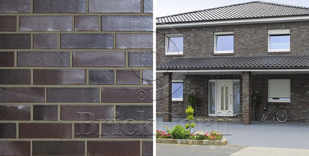 Кирпич облицовочный Клинкерный ABC 7654 Leipzig aubergine Kohlebrand glatt NF 240*115*71 мм