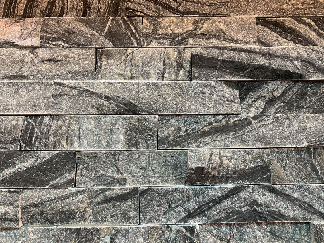 Мрамор Серый графит 600*150*10-25 мм, натуральный камень для интерьера и фасада BD