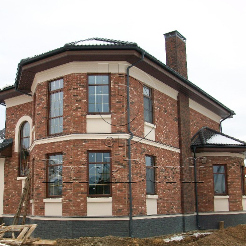 Клинкерная фасадная плитка облицовочная под кирпич Stroeher (Штроер) Steinlinge 374 shabbyrot рельефная NF14, 240*71*14 мм