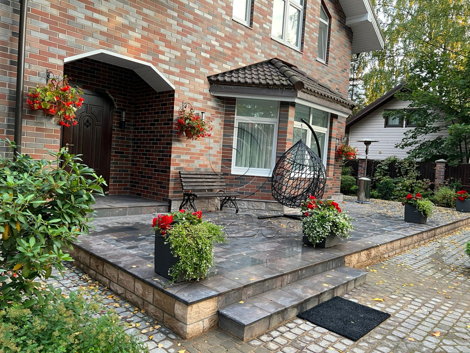 Клинкерная ступень флорентинер Scandiano Brown противоскользящая с капиносом, коричневый 330x300x11 мм