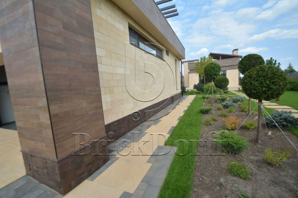 Фасадная облицовочная декоративная плитка травертин-касса 01