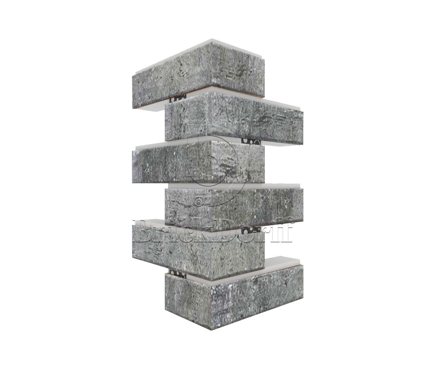 Cement Dark угловая фасадная термопанель из пенополистирола ППС 100 мм, 0,17 м2 с клинкерной плиткой