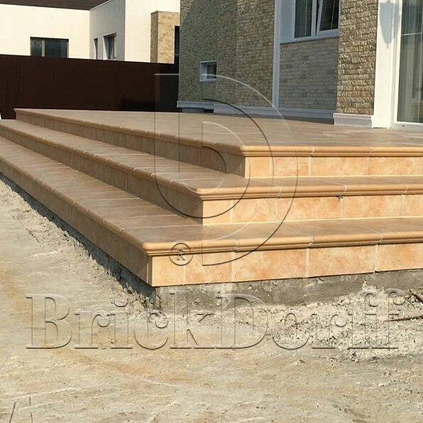 Клинкерная ступень флорентинер противоскользящая плитка EURAMIC CAVAR 541 facello 340*294*10 мм