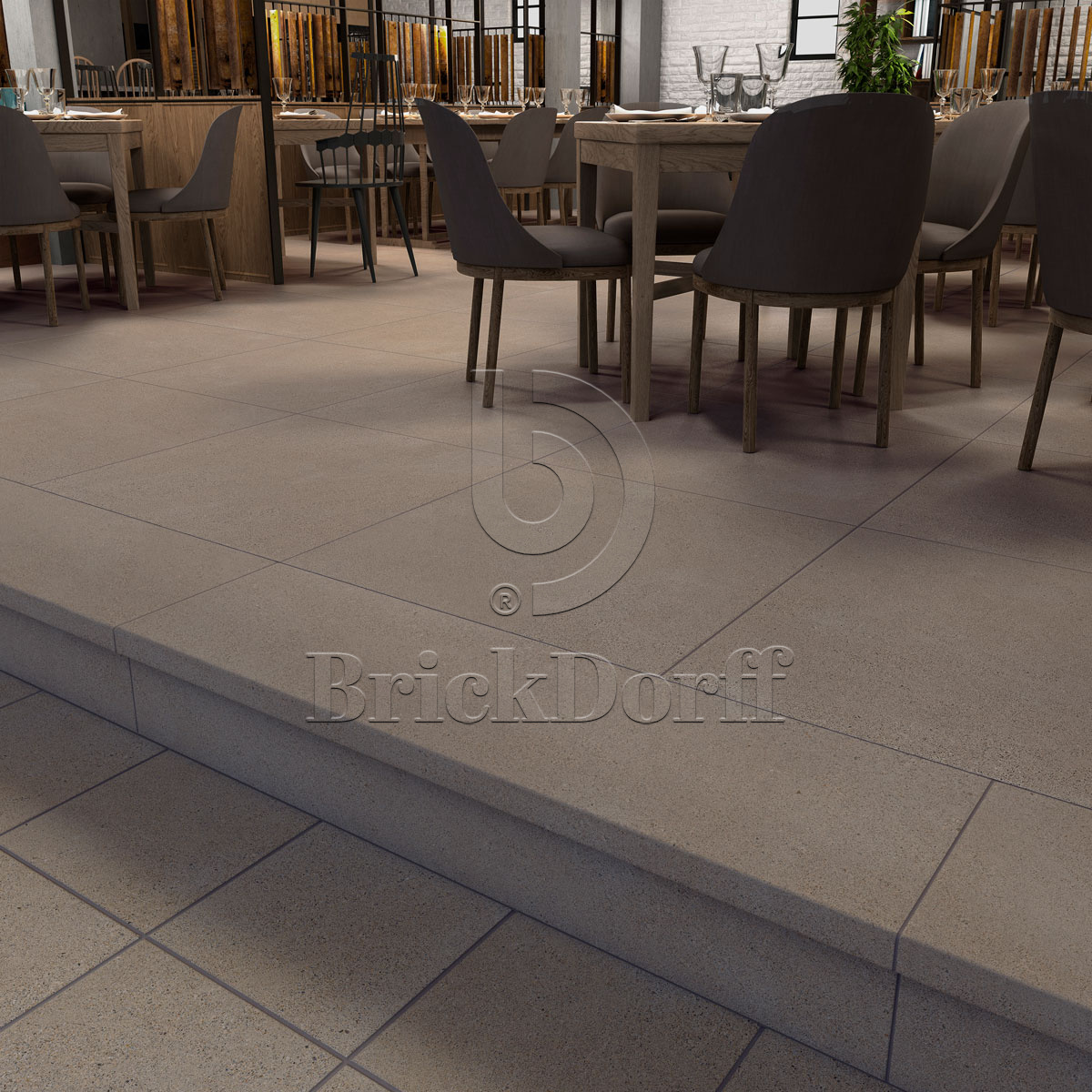 Milan ARENA Exagres 330*330*12 мм, клинкерная ступень лофт- с капиносом, противоскользящая