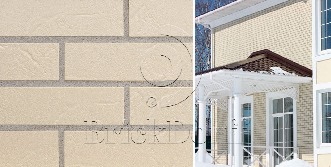 Alaska Beige genarbt, 240*71*7 мм, Клинкерная фасадная плитка облицовочная под кирпич бежевая, ABCklinker