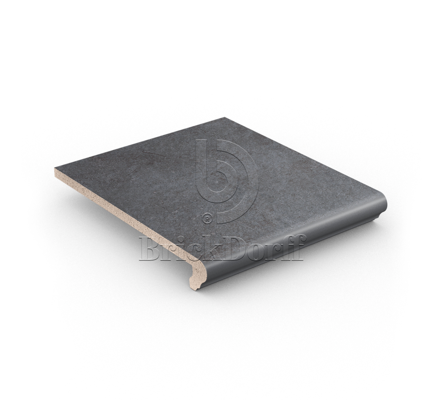 Клинкерная ступень флорентинер противоскользящая плитка Stroeher KERAPLATTE AERA 710 crio 340*294*12 мм