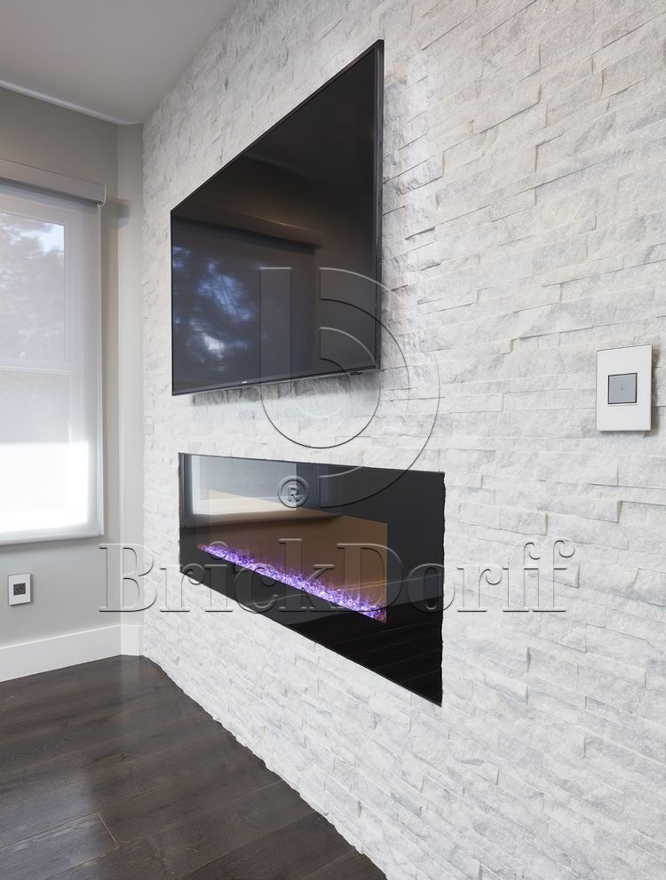 Кварцит Белый 600*150*10-20 мм, натуральный камень для интерьера BD