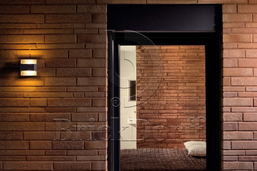 Клинкерная фасадная плитка облицовочная под кирпич Stroeher (Штроер) Zeitlos 354 bronzebruch рельефная NF14, 240*71*14 мм