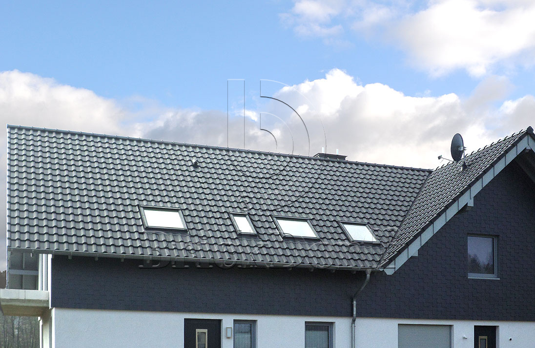 Керамическая черепица рядовая Roben BARI антрацит ангоб