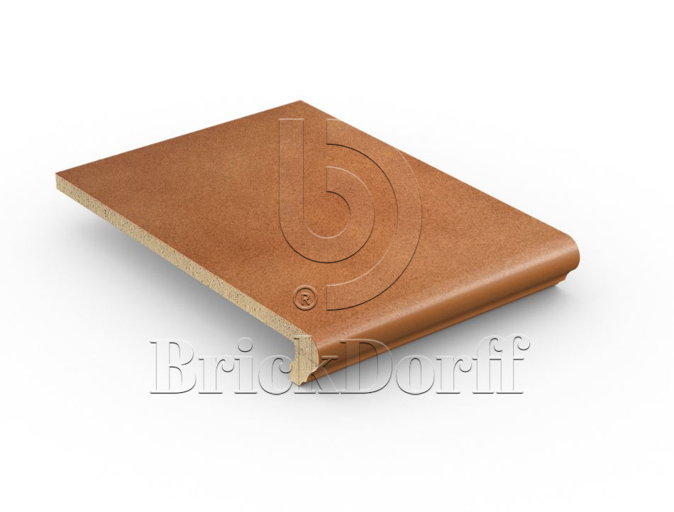 Клинкерная ступень флорентинер противоскользящая плитка Stroeher KERAPLATTE DURO 804 bossa 340*240*12 мм