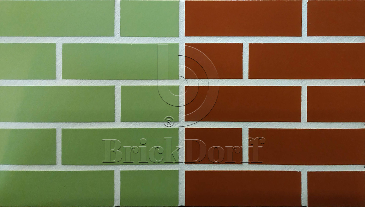 Gruen 400 зеленая, 240*71*10 мм, Глазурованная клинкерная фасадная плитка облицовочная под кирпич ABC