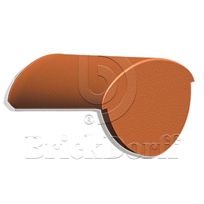 Конечная коньковая черепица натуральная цементно-песчаная Classic кирпично-красный 24, Kriastak Baltic tile