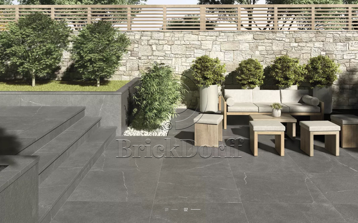 Albaroc HULLA Exagres 330*330*12 мм, клинкерная ступень флорентинер- с капиносом, противоскользящая