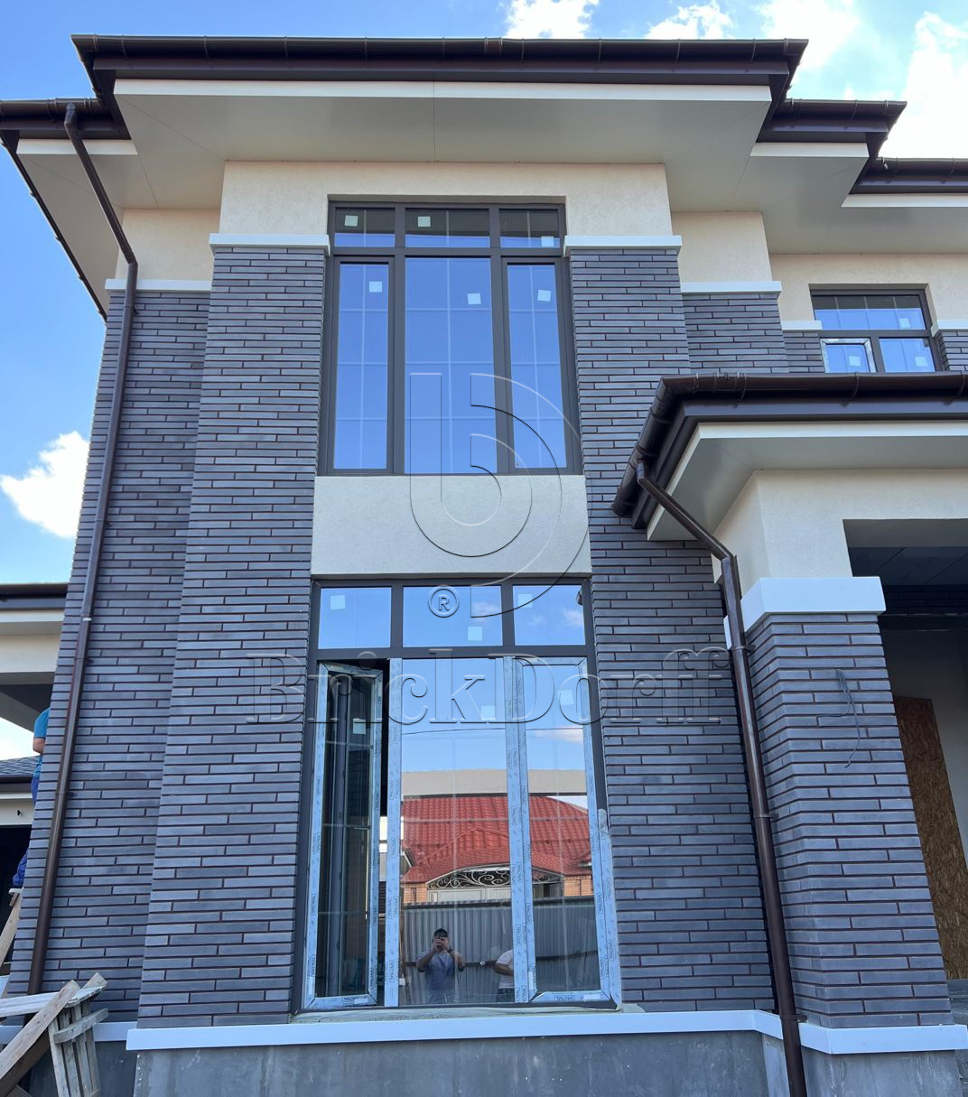 Фасадная ригельная плитка под клинкер Life Brick Лонг 203, 430*52*15 мм