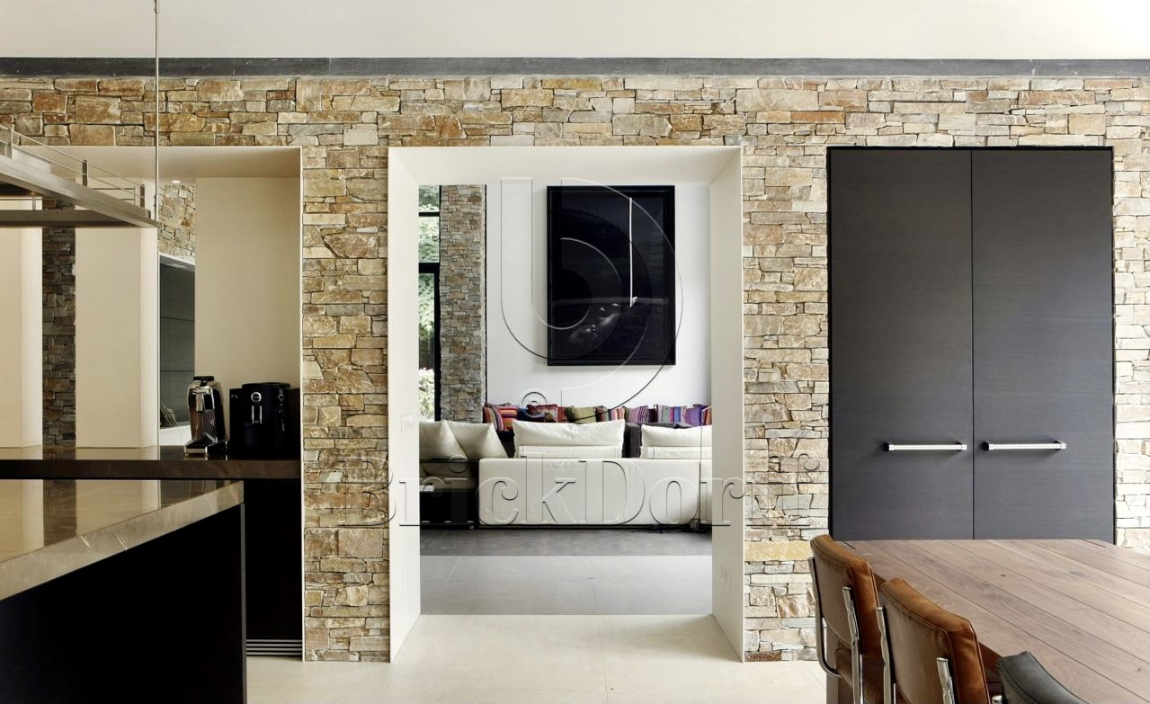 Камень грубый кварцит бежевый 550*200*20\40 мм, натуральный камень для фасада и интерьера BD