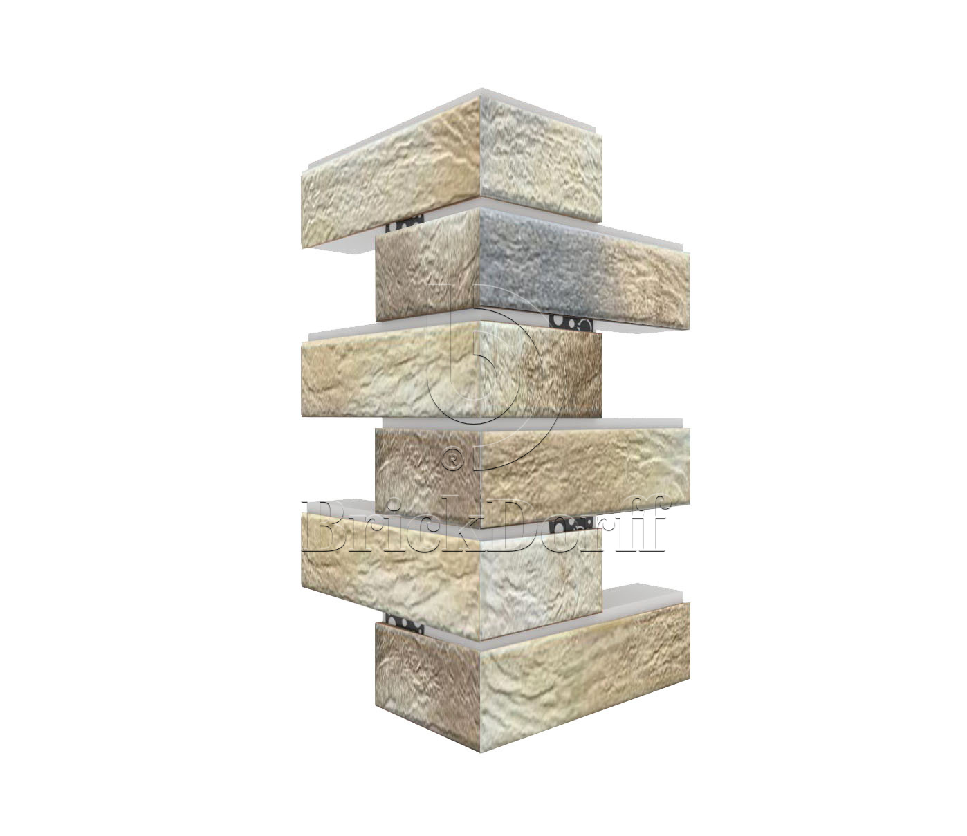 Loft Brick Masala угловая фасадная термопанель из пенополистирола ППС 60 мм, 0,17м2 с клинкерной плиткой