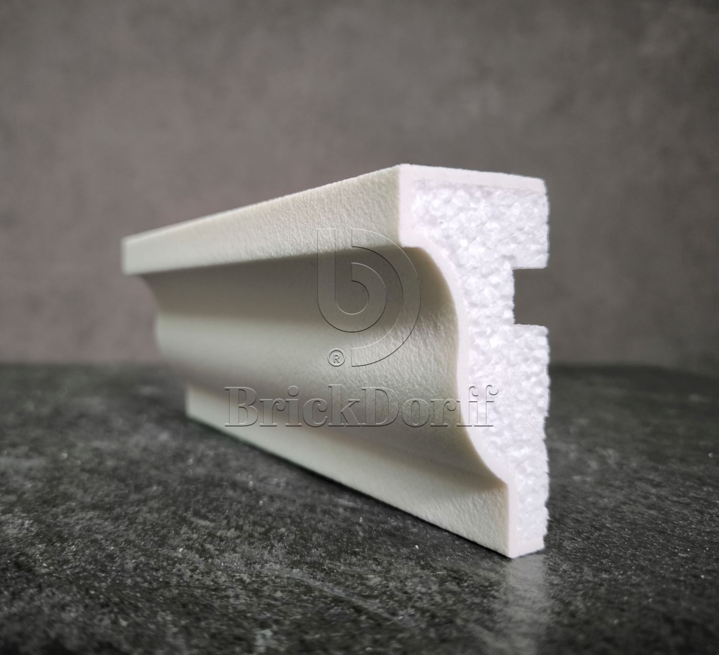 Молдинг для фасада - лепнина, декор из пенополистирола МВ-80/2 80*40*2000 мм