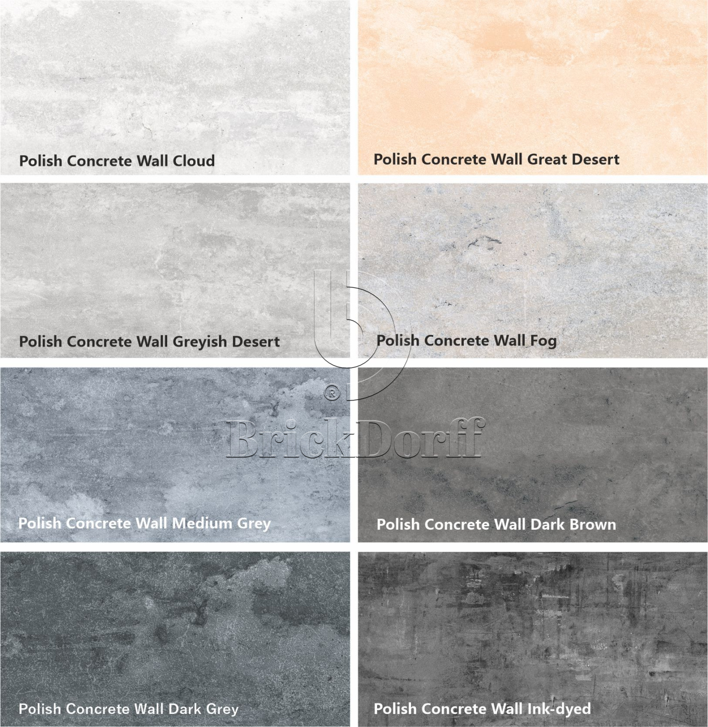 Polish Concrete Wall Greyish Desert (бетон серо-песочного тона с лёгкой каменной текстурой)  гибкий камень 1200×600 мм