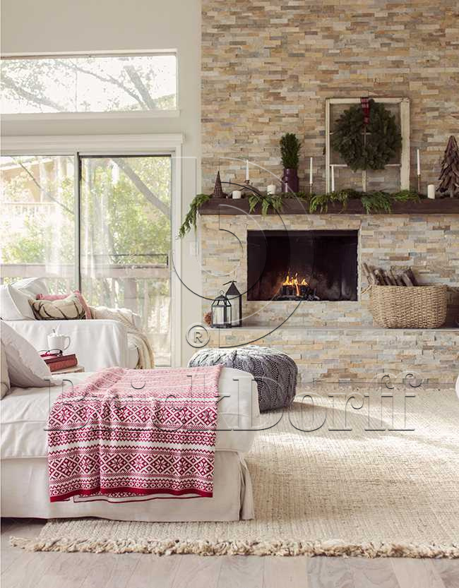 Сланец Бежевый-014 600*150*10-20 мм, натуральный камень для фасада и интерьера BD