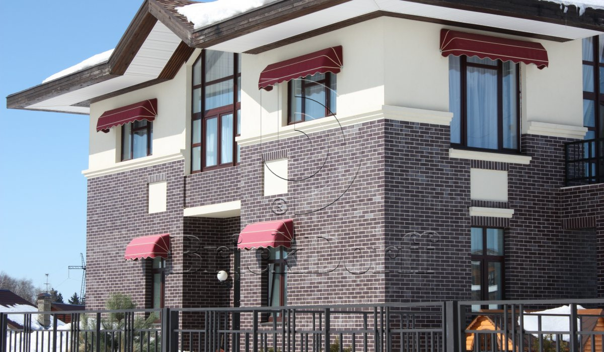 Фасадная Термопанель из пенополистирола ППС 60 мм с клинкерной плиткой Aubergine glatt 240*71*10 мм