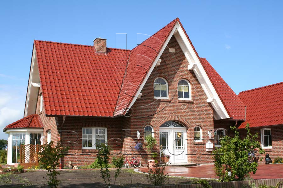 Керамическая черепица рядовая Roben FLANDERNplus кайенский глянцевый ангоб