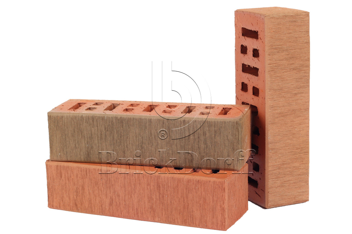 Кирпич клинкерный облицовочный терракотовый, Lode ASA RUDITE   штриховая, 250*85*65 мм