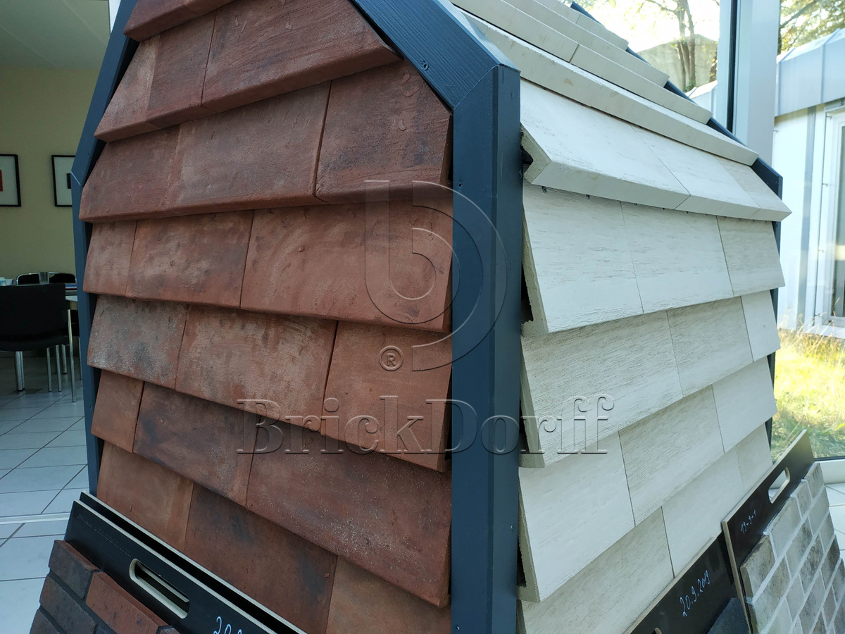 NORDIC 15 Kaminrot schwarz-besandet 365x250x30x14, ABC Клинкерная плитка для навесного вент Фасада и Кровли