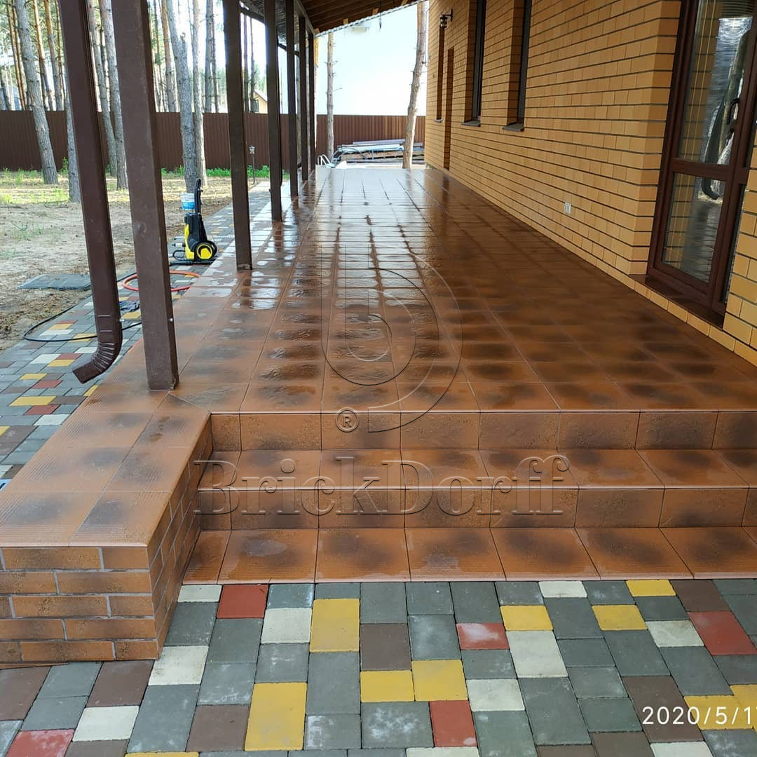 Semir Beige клинкерная ступень с насечками противоскользяща 300x300x11 мм