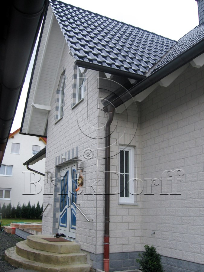 Клинкерная фасадная плитка облицовочная под камень Stroeher (Штроер) Kerabig KS 01 weis рельефная, 302*148*12 мм