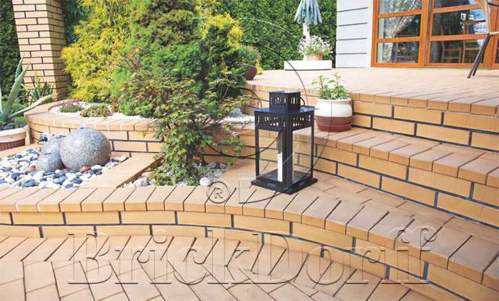 Тротуарная плитка / брусчатка Клинкерная ЛСР (RAUF Design) соломенный "Барселона" 200*100*50 мм