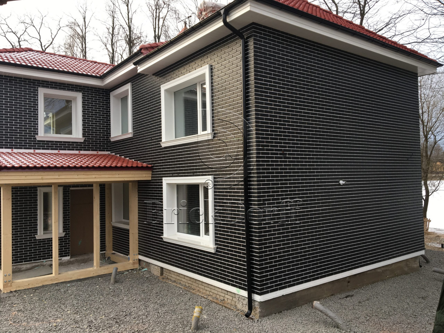 SCANDIANO NERO 245X66х7,4 мм Клинкерная фасадная плитка под кирпич облицовочная черная