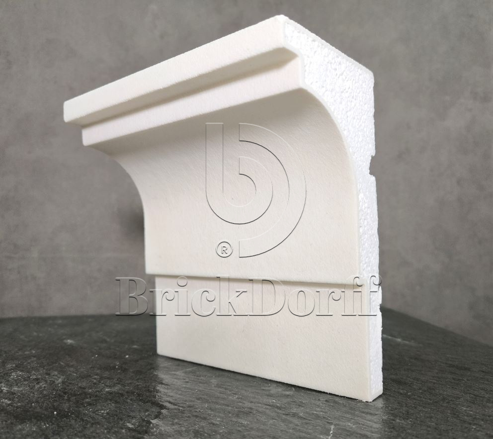 КАРНИЗ для Фасада и Интерьера - лепнина, декор из пенополистирола КВ-200/1 200*100*2000 мм