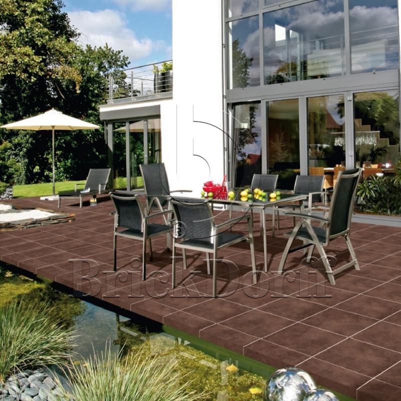 Клинкерная ступень флорентинер противоскользящая плитка Interbau Nature Art Umbra braun, 360*320*9,5 мм