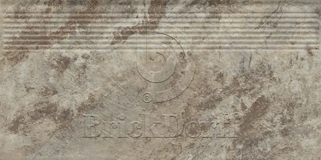 Клинкерная ступень с насечками Ardis Light 600*300*8,5 мм – для улицы, террасы, крыльца, лестницы, морозостойкая