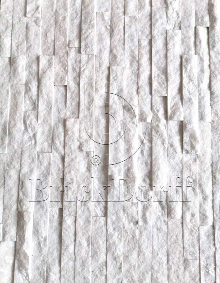 Кварцит Белый 600*150*10-20 мм, натуральный камень для интерьера BD