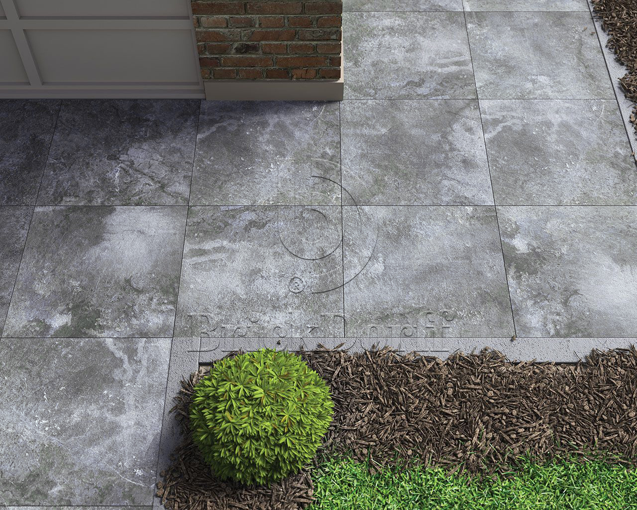 Burlington Blue Struktura 595*1195*20 мм тротуарная плитка уличная, противоскользящая, керамогранитная Paradyz