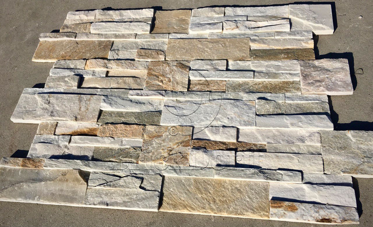 Сланец Бежевый 350*180*10\12 мм, натуральный камень для фасада и интерьера BD