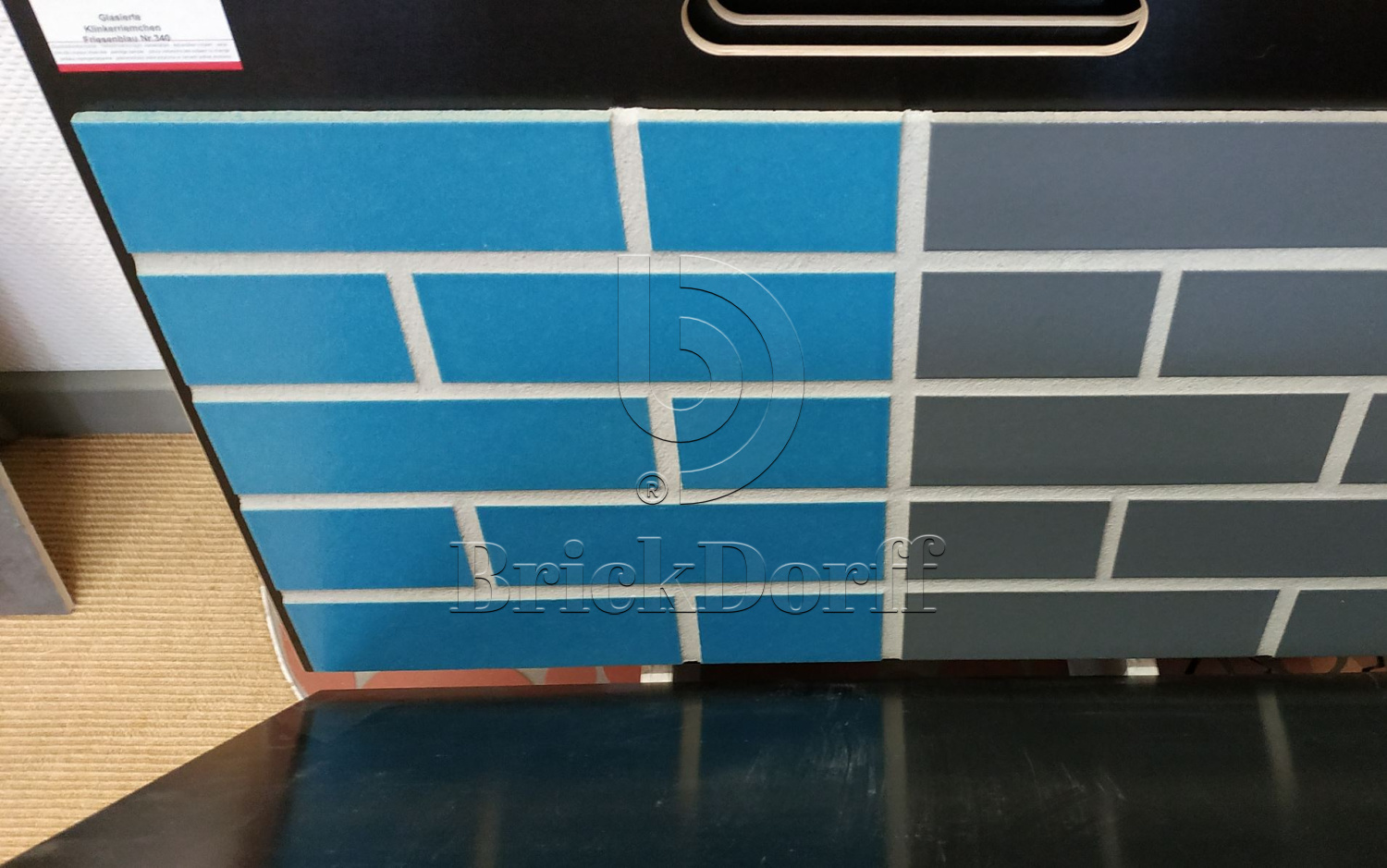 Фасадная Термопанель из Пенополиуретана ППУ 40 мм с Клинкерной Глазурованной плиткой Hellblau 340, 240*71*10 мм