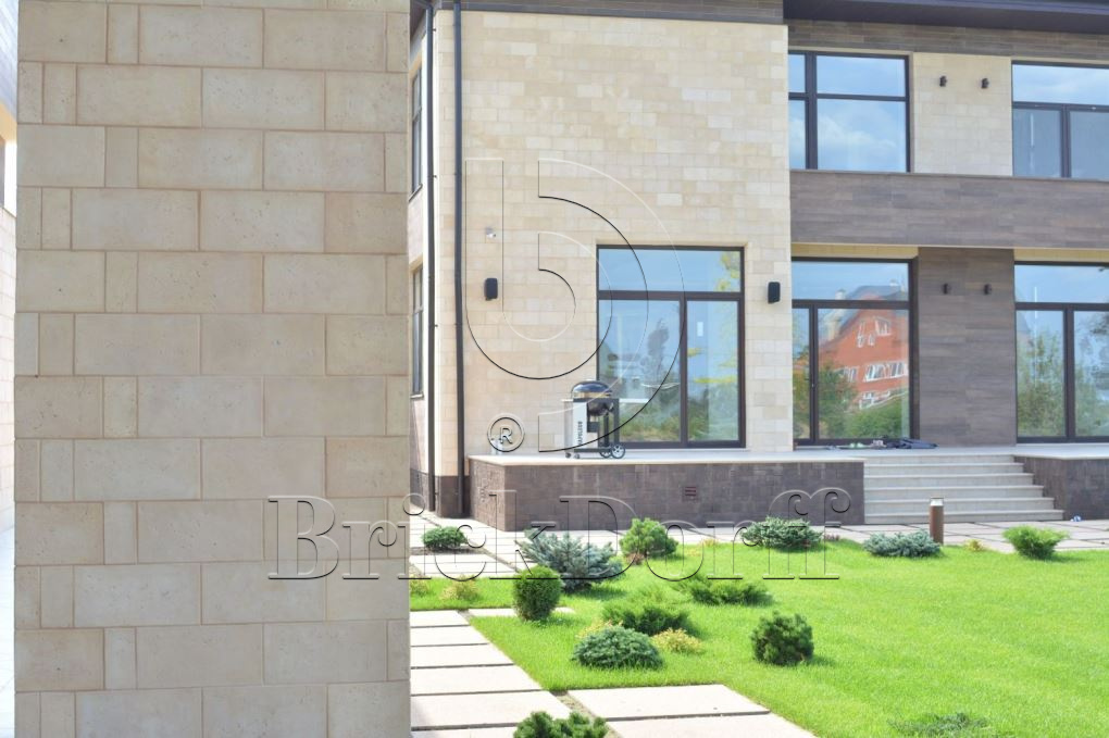 Фасадная облицовочная декоративная плитка травертин-касса 01