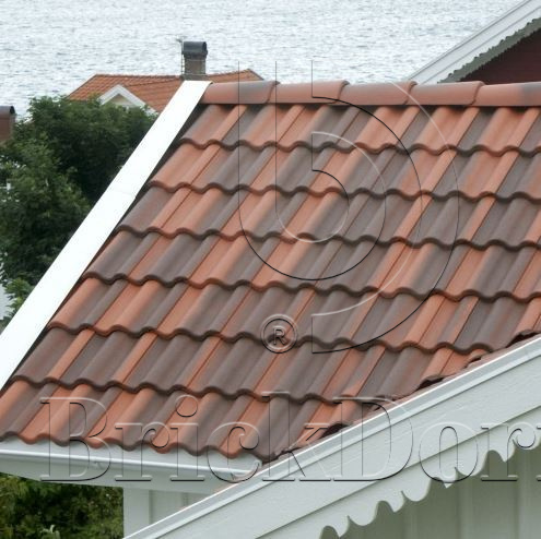 Вентиляционная черепица натуральная цементно-песчаная Antik кирпично-красный 29, Kriastak Baltic tile