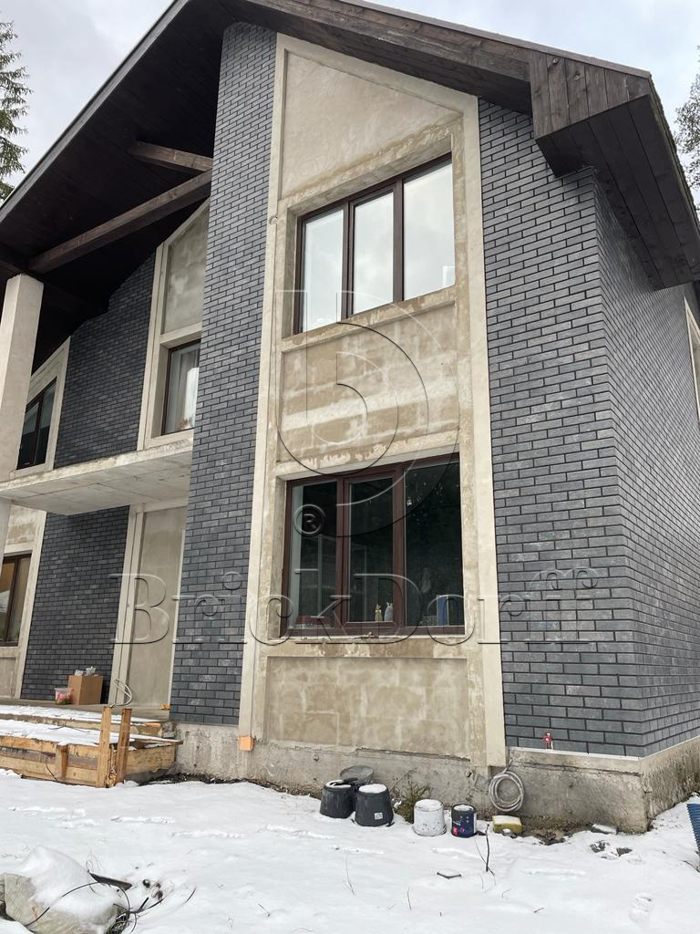 Viano Antracite 245X66х7,4 мм Клинкерная фасадная плитка под кирпич облицовочная, антрацит серый