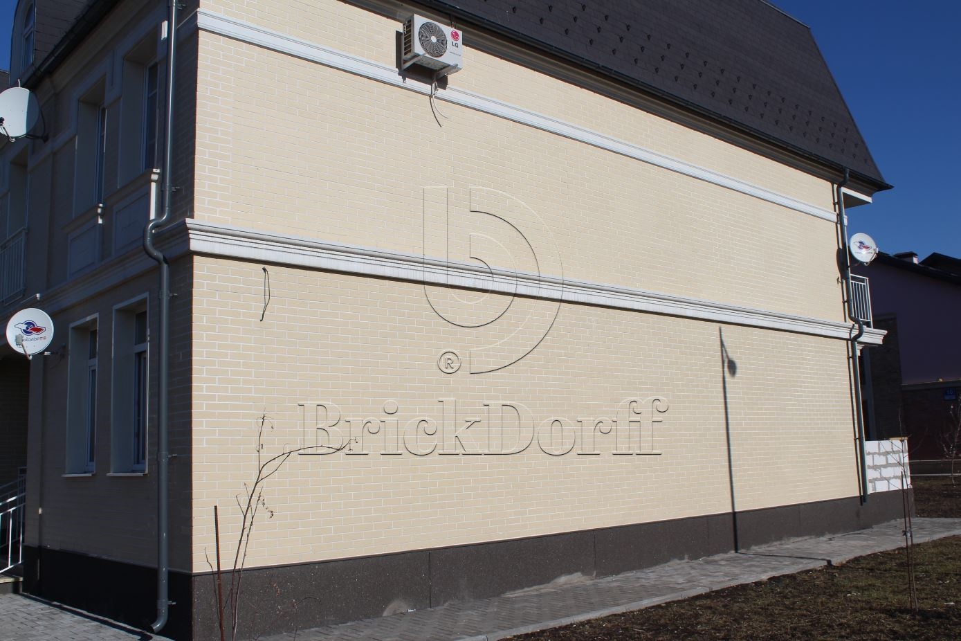 Objekta Beige glatt, 240*71*10 мм, Клинкерная фасадная плитка облицовочная под кирпич ABCklinker