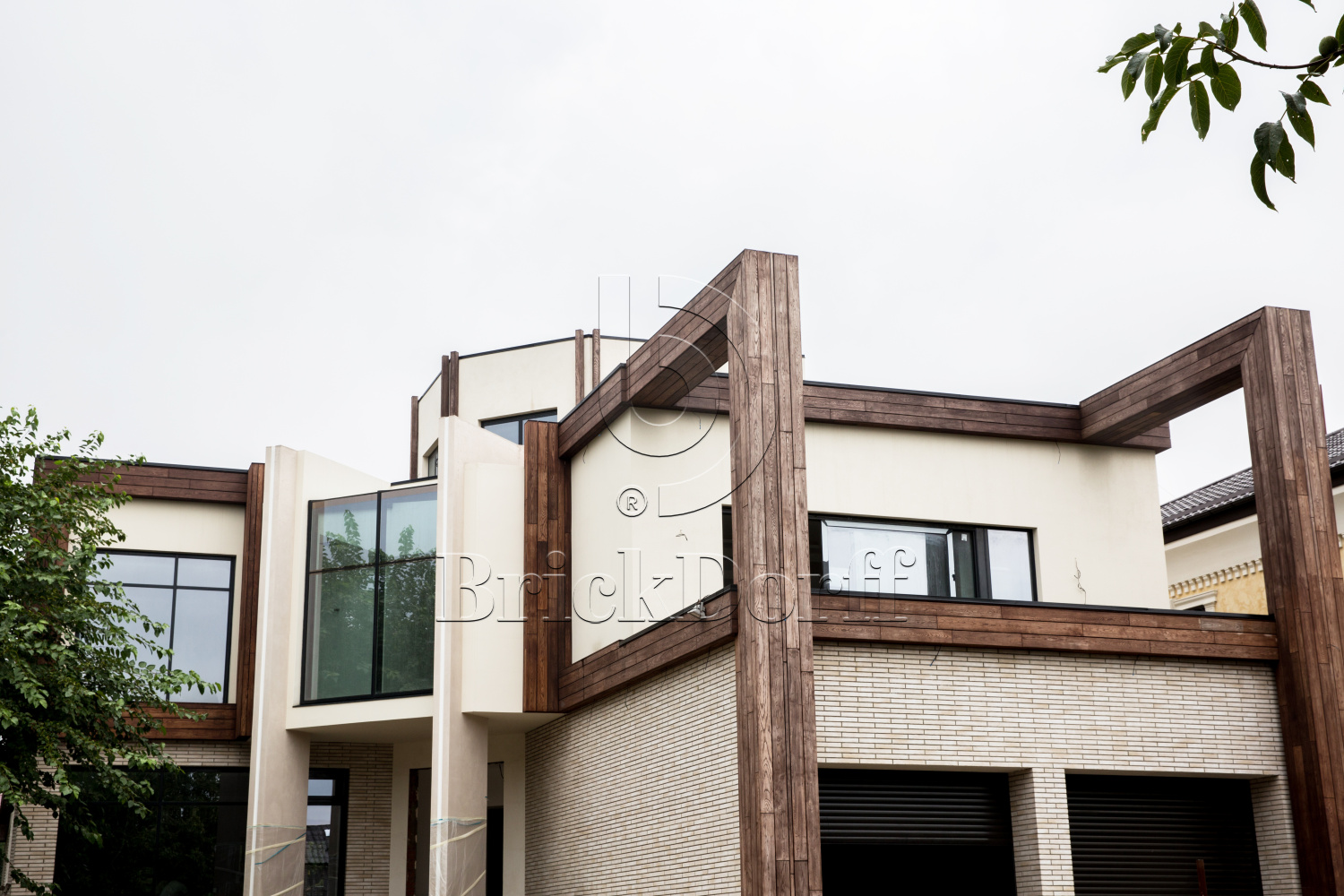 Клинкерная фасадная плитка облицовочная под кирпич Stroeher (Штроер) Glanzstueck Glanzstueck № 4 рельефная, 440*52*14 мм