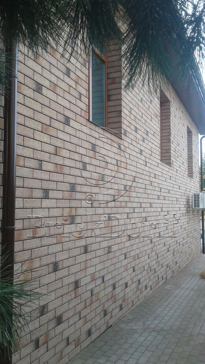 Клинкерная фасадная плитка облицовочная под кирпич Stroeher (Штроер) Zeitlos 357 backstein рельефная, 400*35*14 мм