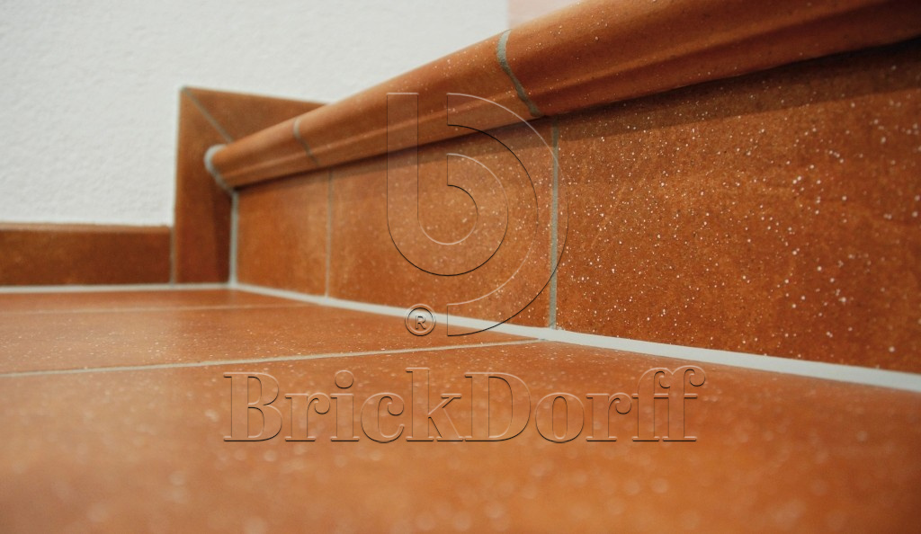 Клинкерная Плитка напольная противоскользящая Stroeher KERAPLATTE ROCCIA 841 rosso 444*294*10 мм