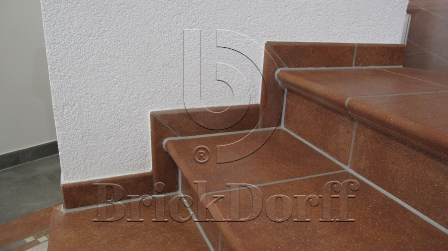 Клинкерная Плитка напольная противоскользящая Stroeher KERAPLATTE ROCCIA 841 rosso 444*294*10 мм