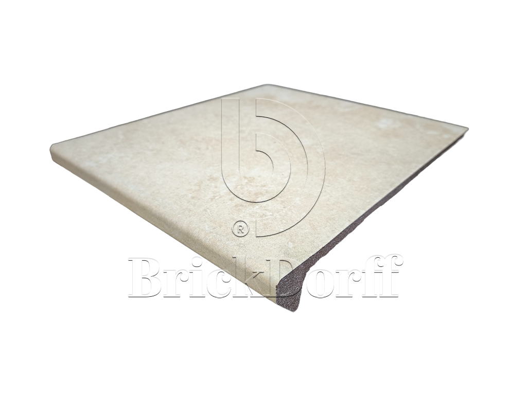 Scandiano Beige ступень флорентинер противоскользящая с капиносом, бежевая 330x300x11 мм