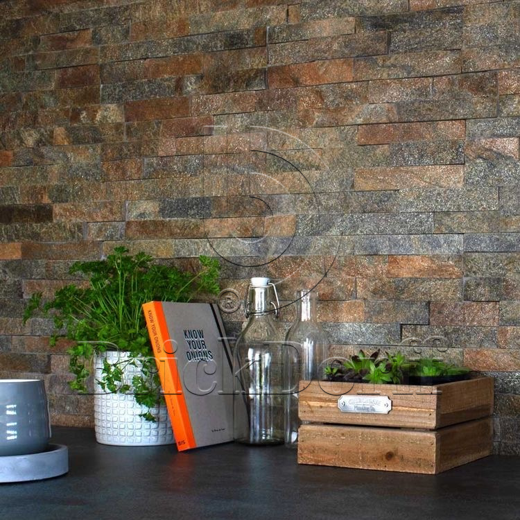 Кварцит Цветной 1308X 600*150*10-20 мм, натуральный камень для интерьера и фасада BD