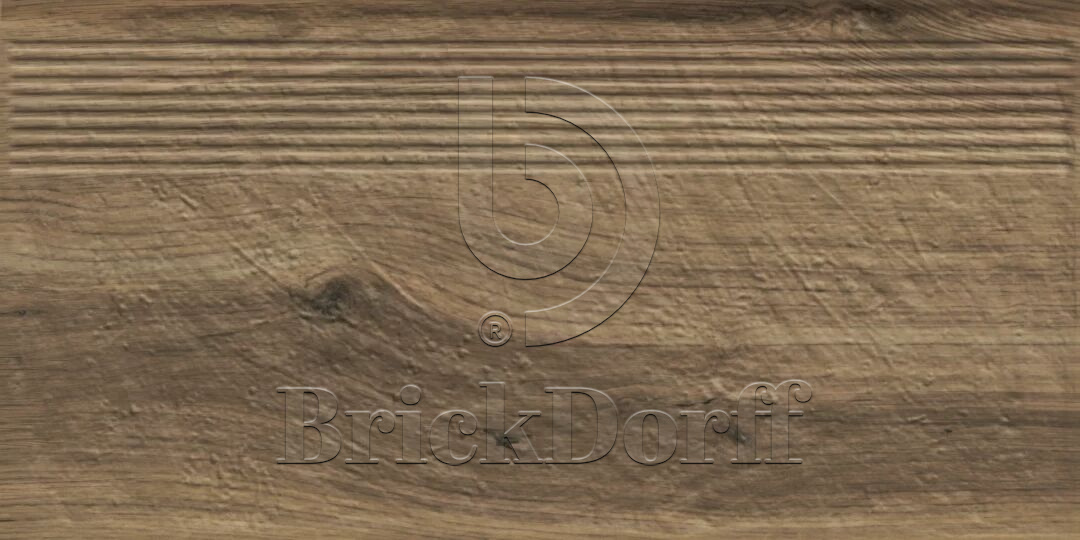 Клинкерная ступень с насечками Carrizo Wood 600*300*8,5 мм – для улицы, террасы, крыльца, лестницы, морозостойкая